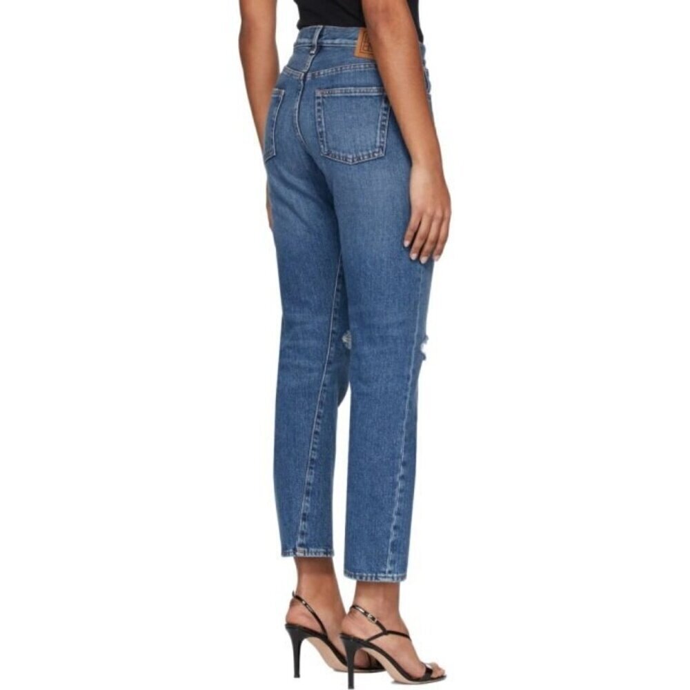 Toteme Original Ripped Twisted Seam Jeans Dark Wash Women’s Size 25 Straight Leg - Picture 4 of 16